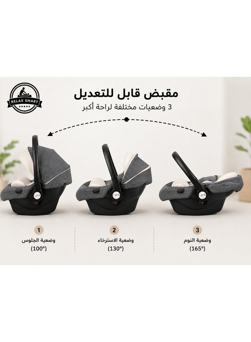 ريلاكس سمارت مقعد سيارة للأطفال مع دعم للجسم بالكامل ووسادة ناعمة مناسب لحديثي الولادة فأكبر - Image 4