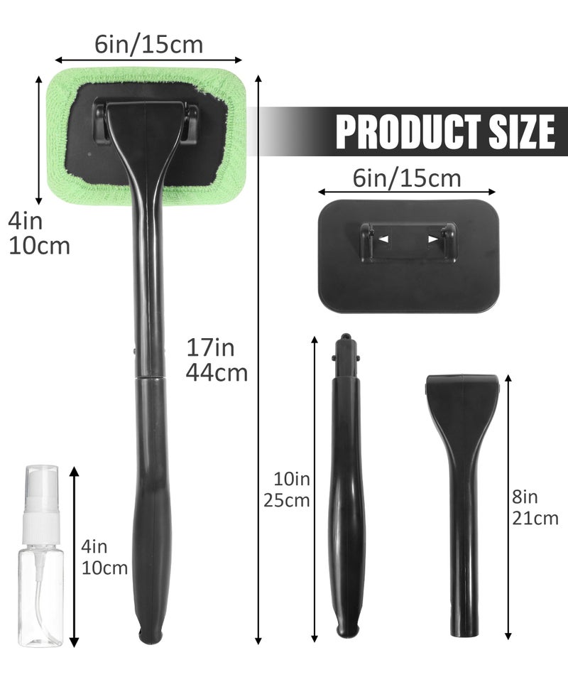 RACOONA Windshield Cleaning Tool,Car Cleaning Window Tool,Car Window Cleaner Tool,Car Accessories Car Window Cleaner with Unbreakable Extendable Handle and Microfiber Cloth for Auto Glass Wiper Car - Image 2