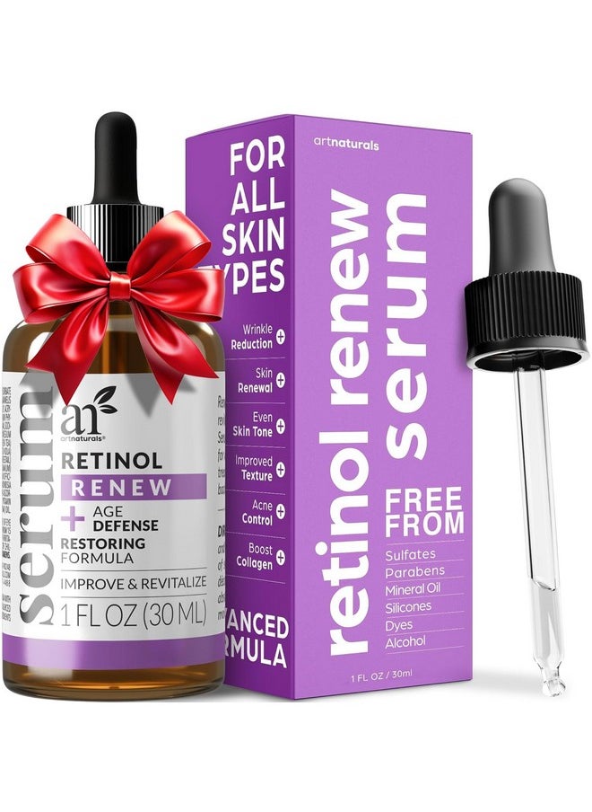 artnaturals ArtNaturals Retinol Serum for Face - with Vitamin C, 2.5% Retinol Oil & Hyaluronic-Acid - Skin Clearing - Anti-Aging, Anti-Wrinkle Eye Serum - Skin Repair, Night Therapy (1 Fl Oz / 30ml) (ANGA-0127)  - Image 1