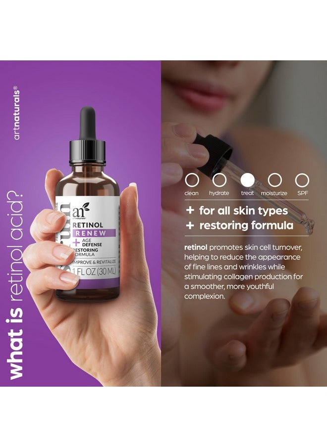 artnaturals ArtNaturals Retinol Serum for Face - with Vitamin C, 2.5% Retinol Oil & Hyaluronic-Acid - Skin Clearing - Anti-Aging, Anti-Wrinkle Eye Serum - Skin Repair, Night Therapy (1 Fl Oz / 30ml) (ANGA-0127)  - Image 2