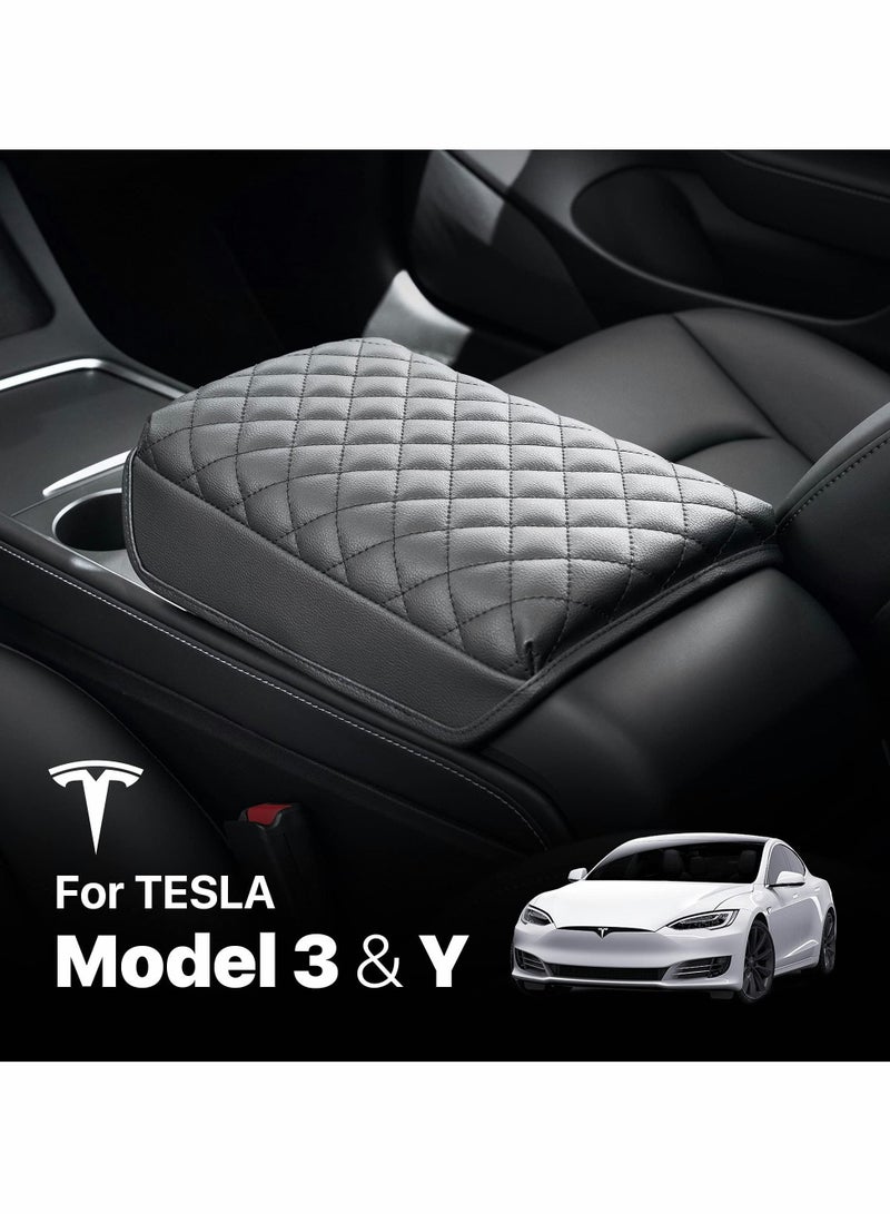 SYOSI Console Armrest Cover for Tesla Model 3 / Y, Hidden Storage Armrest Cushion Box Cover Console Seat Cover Center Console Lid Protector Pad Liner - Image 3