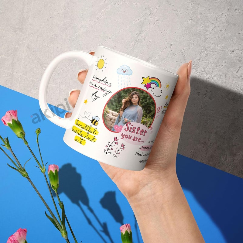 Akipi Sister You are Special Personalized Mug with Photo for Your Amazing Sister ARM728 11oz Ceramic CoffeeTea Cup Gift for Raksha Bandhan Birthdays or Any Occasion - Image 4