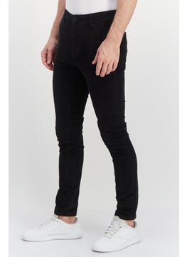 Asos Design Men Skinny Fit Ribbed Stretchable Straight Leg Pants, Black  - Image 2