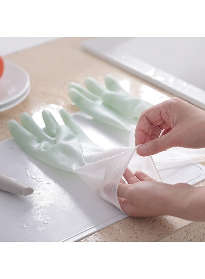 قفازات تنظيف منزلية متينة من اللاتكس - قفازات غسيل أطباق مقاومة للماء ذات أساور طويلة مع عزل حراري وقبضة مانعة للانزلاق لتنظيف المطبخ والغسيل والحمام - مقاس كبير، لون عشوائي - Image 5
