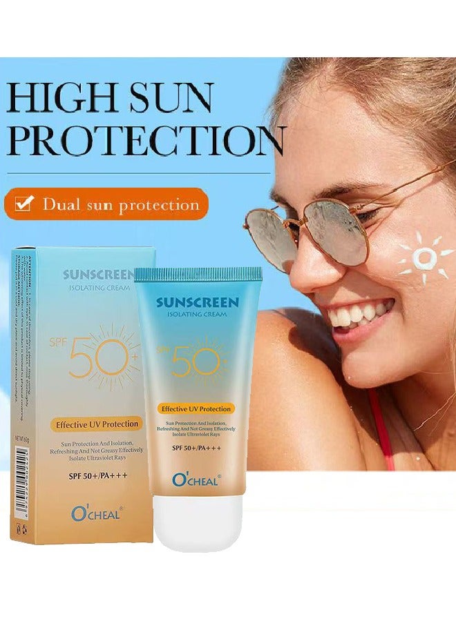 اوكيل واقية من الشمس - كريم عازل حماية فعالة من الأشعة فوق البنفسجية ، واقي من الشمس للوجه كريم غير لزج يحمي SPF50 (60 جم) - Image 1