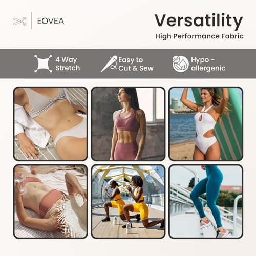 EOVEA - Nylon Spandex Fabric - Matte Tricot - 80% Nylon, 20% Spandex Swimwear Fabric - 4 Way Stretch Material for Activewear, Dance, Swimsuits, Yoga |Black, 2 Yard - Image 5