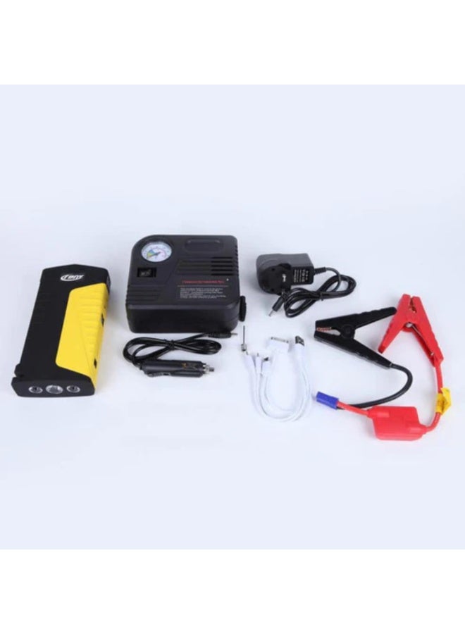 D16 KM-09 Car Air Compressor – Tire Inflator with Battery Starter (Jump Starter), 12V Power Bank, and USB Charging - Image 5