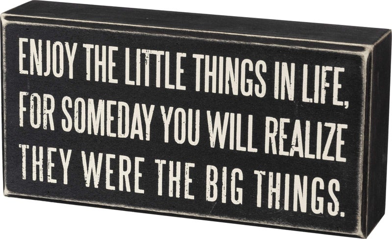 Primitives by Kathy 15861 Classic Box Sign  8 x 4-Inches  Enjoy The Little Things - Image 1
