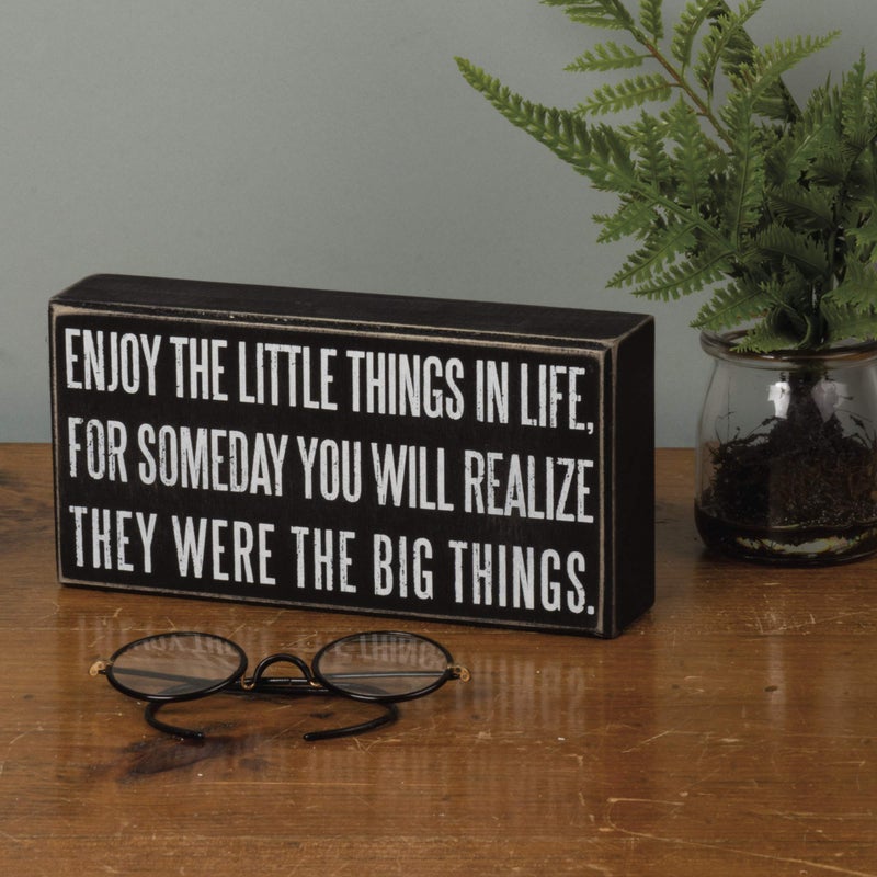 Primitives by Kathy 15861 Classic Box Sign  8 x 4-Inches  Enjoy The Little Things - Image 2