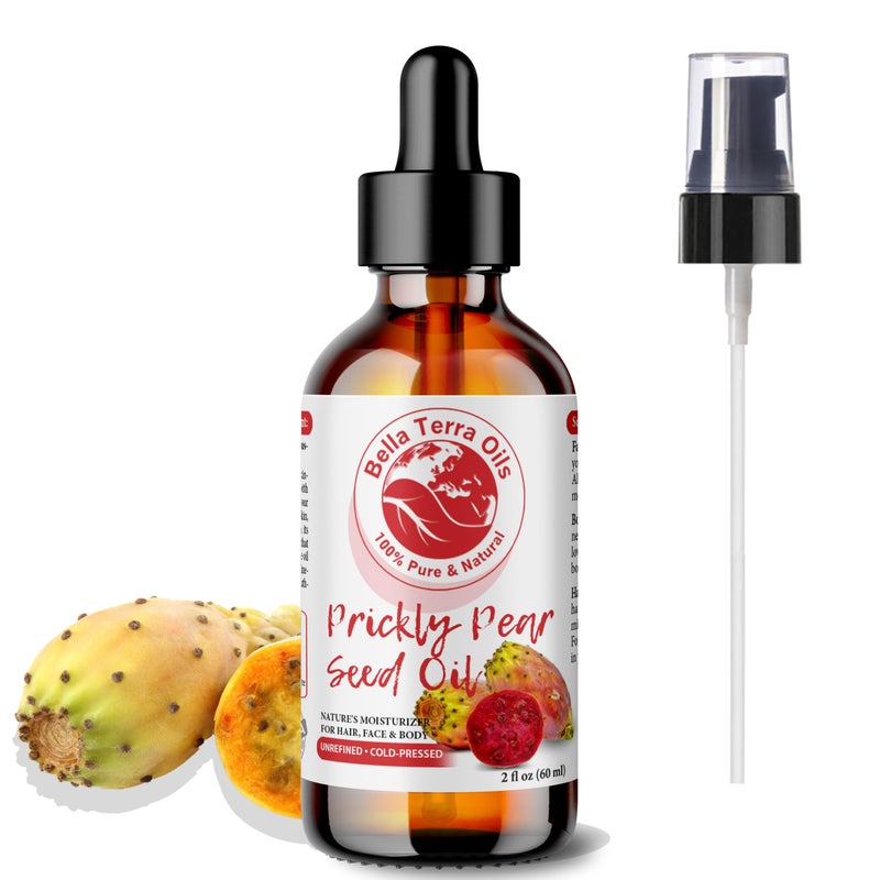 Bella Terra Oils - Prickly Pear Seed Oil 2oz - The Essence of Prickly Pear Cactus, A Haven of Vitamin A & Magnesium, an Elegant Addition to Your Routine - Image 1