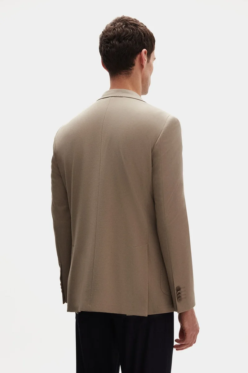 D'S DAMAT Ds Damat Slim Fit Beige Knitted Fabric Jacket