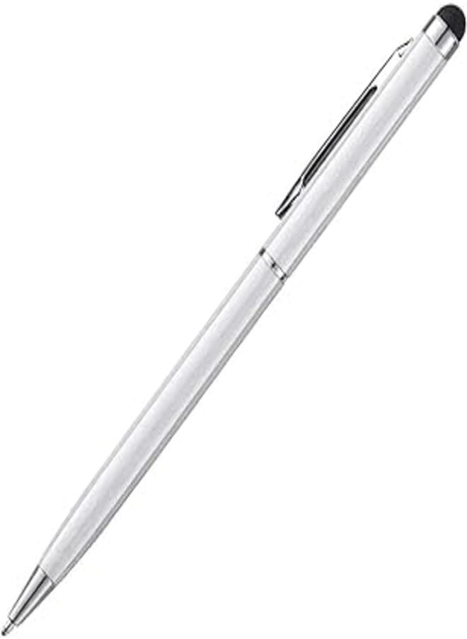 EP قلم لمس EP 2in1 لهواتف iPhone وSamsung وHuawei وHonor وMicrosoft (أبيض) 