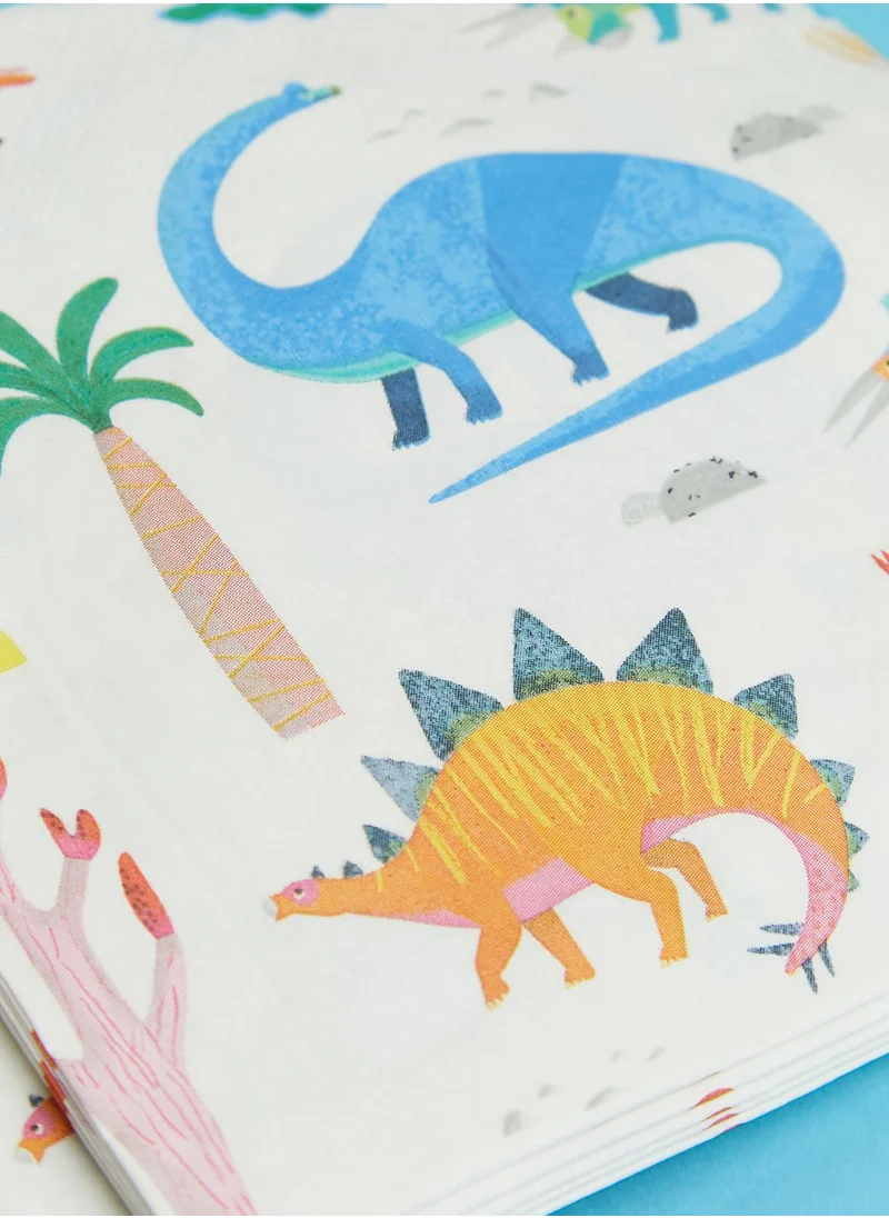 Talking Tables Set Of 20 Party Dinosaur Napkin 33Cm