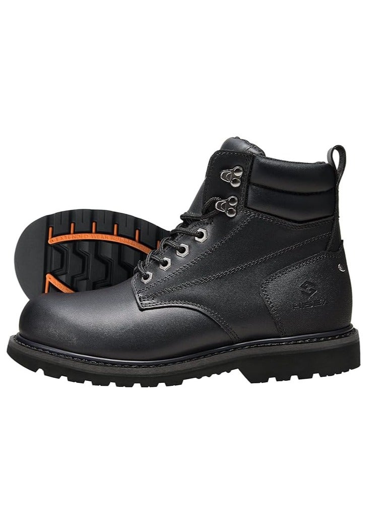 Hisea HISEA Work Boots for Men 6 inch Soft Steel Toe Leather Boots  - Image 1