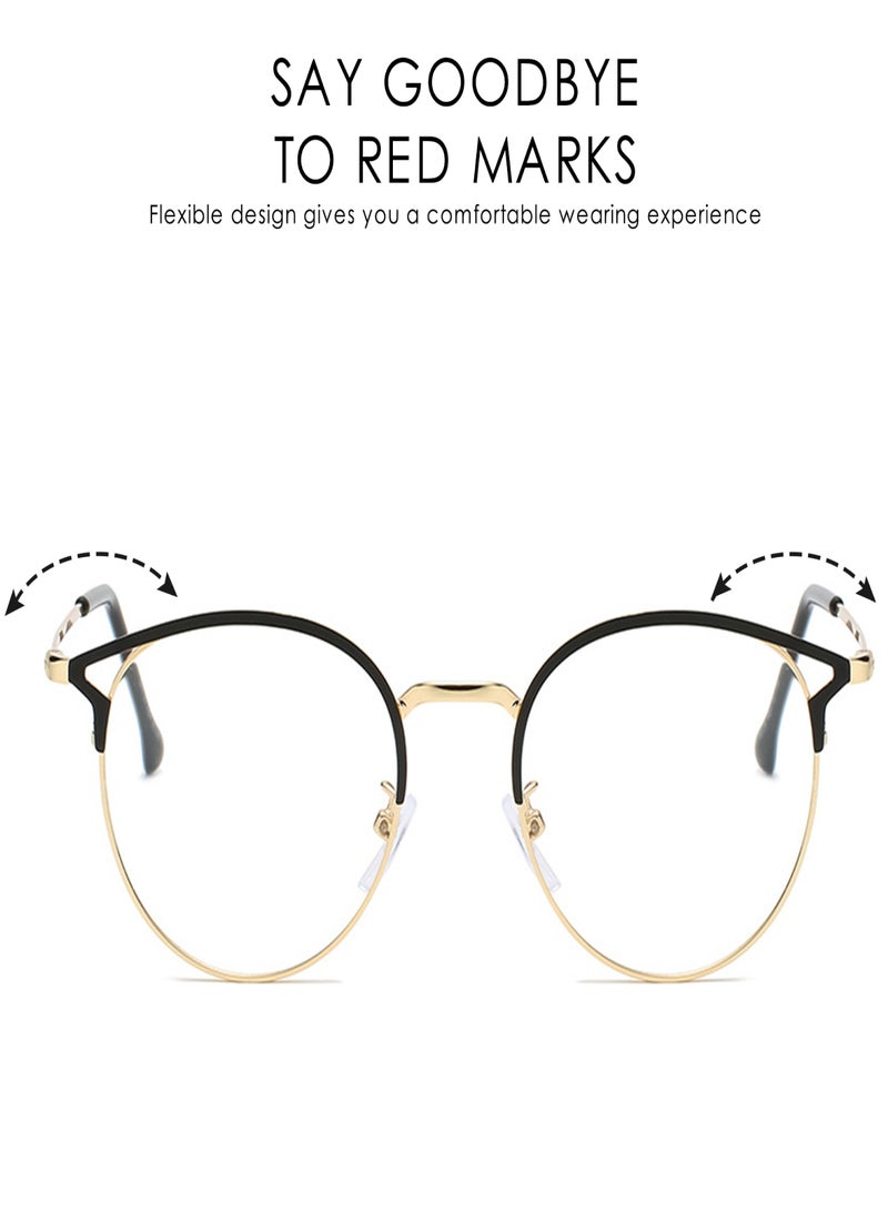 Blue Light Blocking Glasses Photochromic Sunglasses Computer-Gaming Glasses Classic Half Frame Cat-Ear Sunlight Filter Lens Anti-Eye-Fatigue for Men Women|Three Colors Optional - Image 5