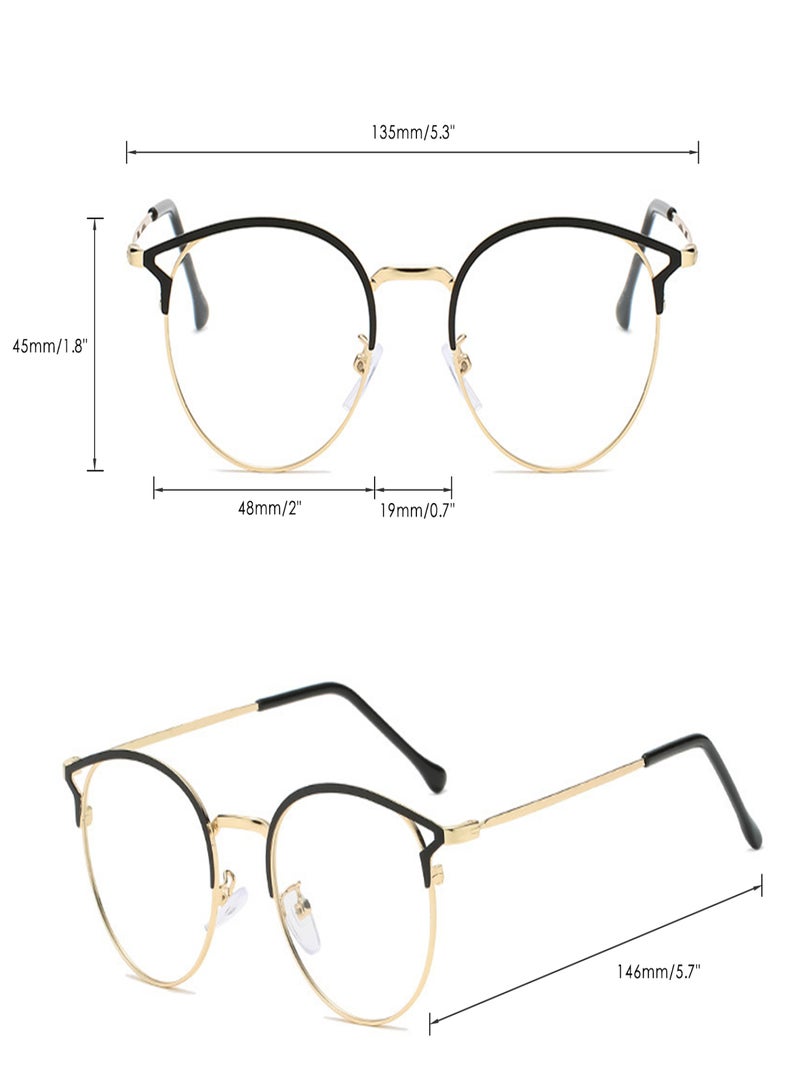 Blue Light Blocking Glasses Photochromic Sunglasses Computer-Gaming Glasses Classic Half Frame Cat-Ear Sunlight Filter Lens Anti-Eye-Fatigue for Men Women|Three Colors Optional - Image 4