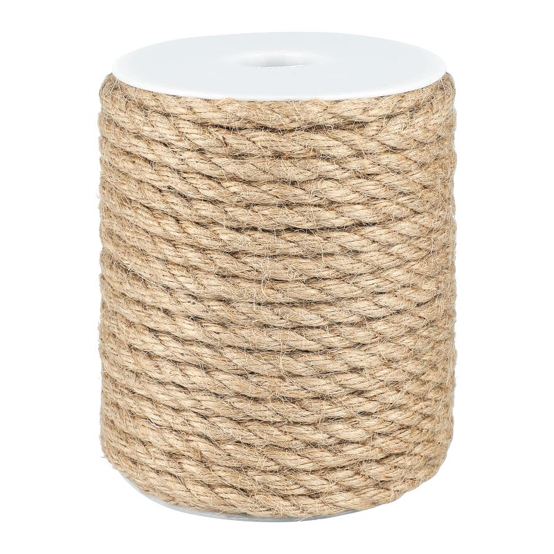 G2PLUS 8MM Thick Jute Hemp Rope 20M Natural Jute String Twine Craft Rope for DIY Cat Scratcher Gardening Bundling Craft Decoration
