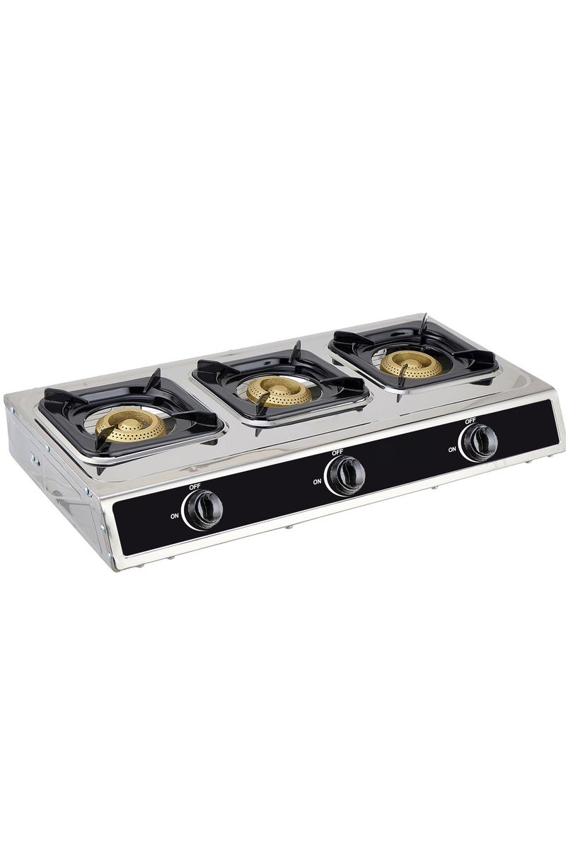 3 Burners Gas Stove Auto Ignition With Stainless Steel Surface  - Image 1