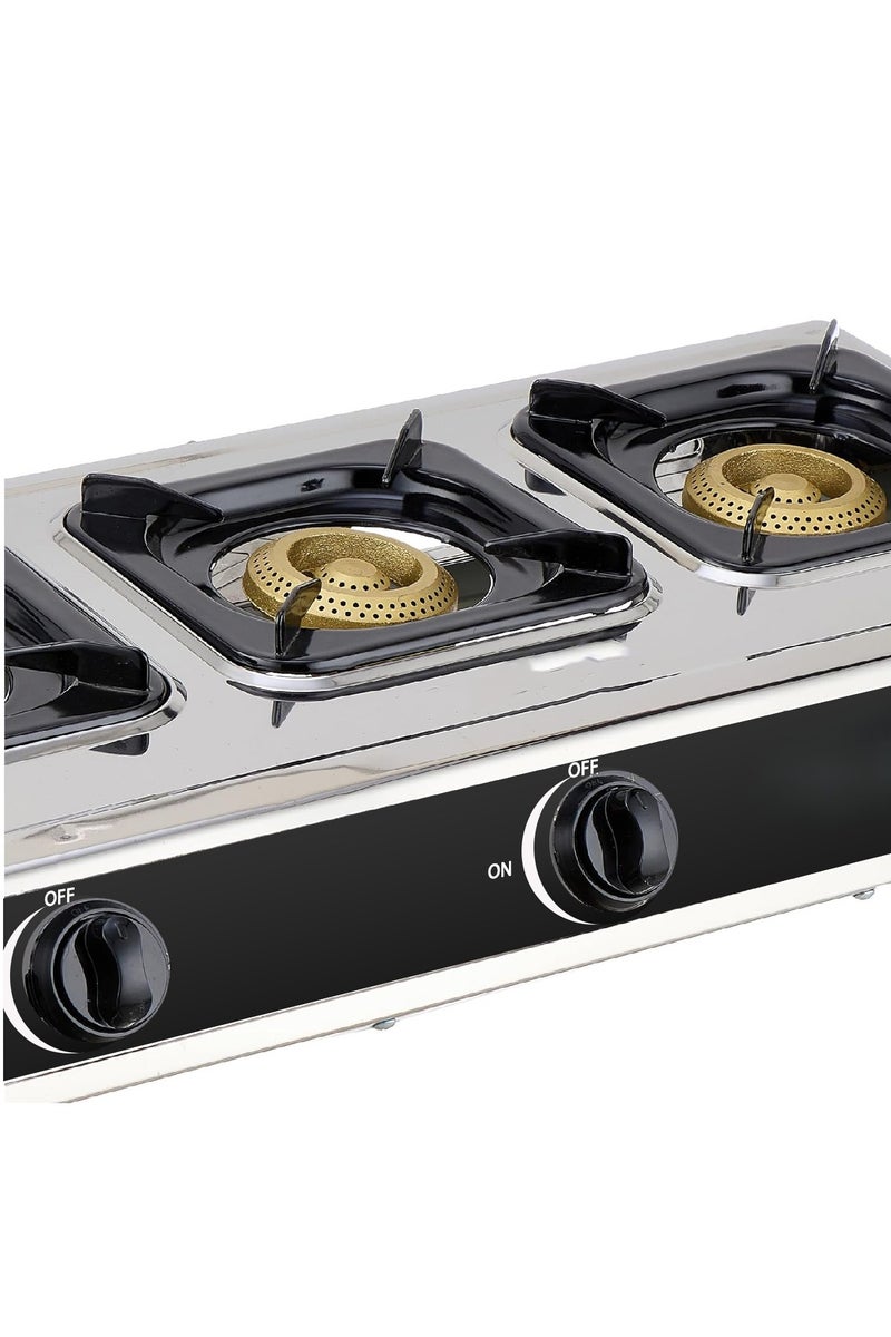 3 Burners Gas Stove Auto Ignition With Stainless Steel Surface  - Image 3