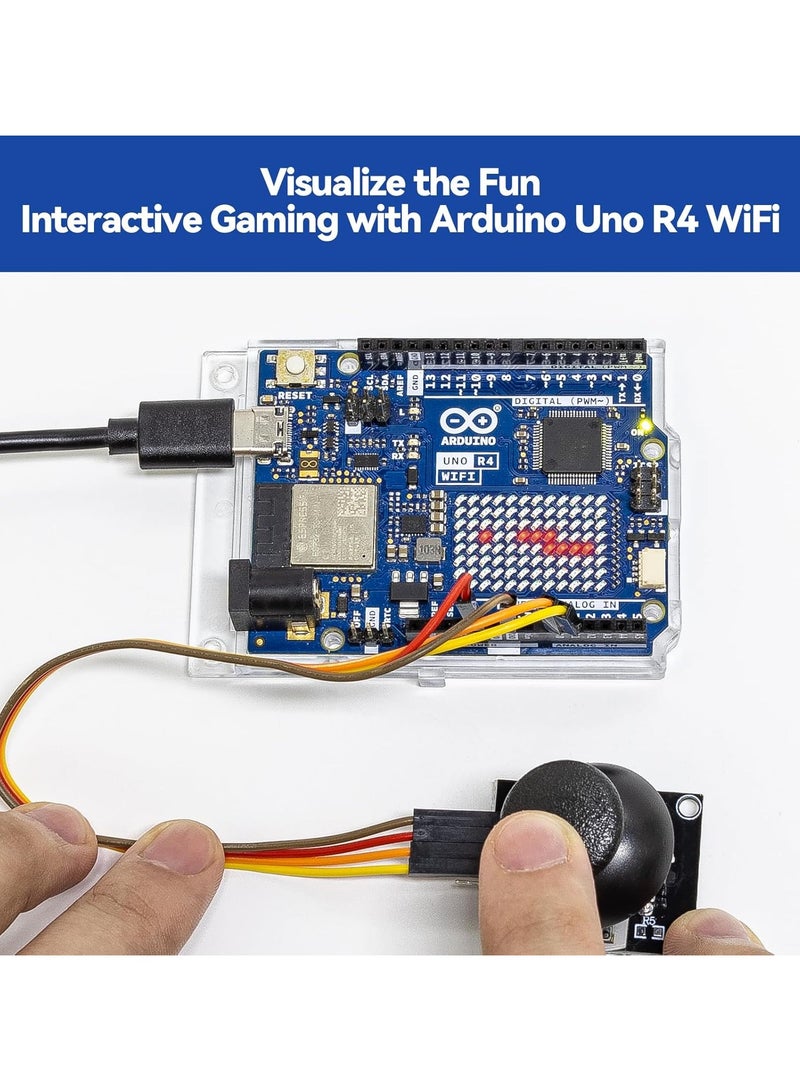 Arduino UNO R4 WiFi Development Board - Renesas RA4M1 / ESP32-S3 - Wi-Fi, RoHS Compliant, Bluetooth IoT ESP32 IIC LCD1602 OLED, USB-C, CAN, DAC, OP AMP, Qwiic Connector, 12x8 LED Matrix