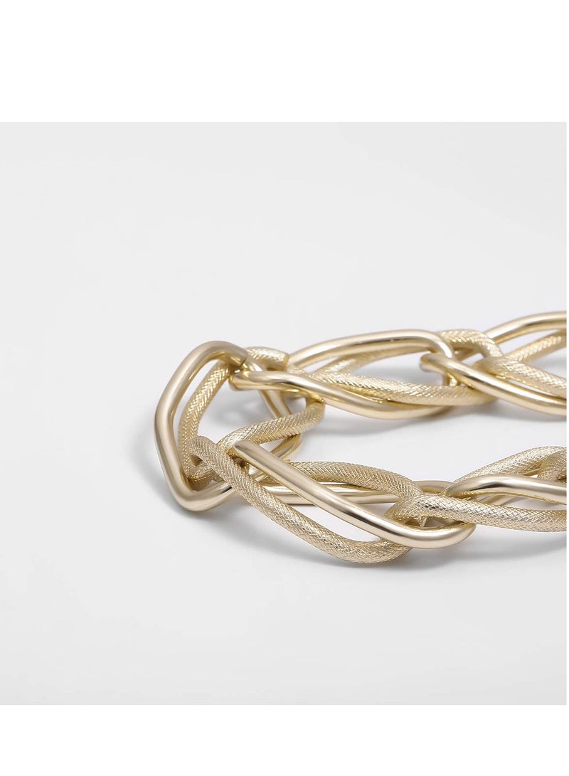 Excefore Gold Chunky Choker Necklace, Chunky Choker Necklace for Women, 18K Gold Chain Necklace Costume Accessory for Women Girls, Necklace Jewelry Gifts - Image 2