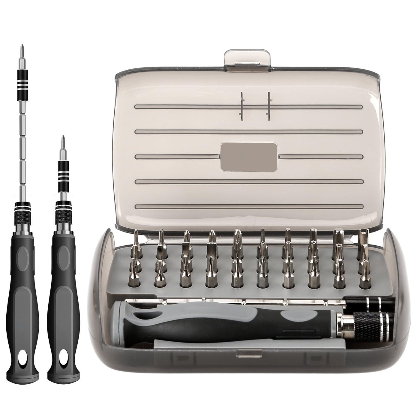 Professional Screwdriver Set - 30pc Precision Bits, Extended Screwdriver for Watch, Glasses, Cell Phone, Switch, Laptop & Electronics Repair