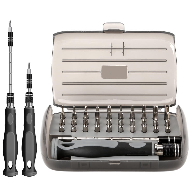 Professional Screwdriver Set - 30pc Precision Bits, Extended Screwdriver for Watch, Glasses, Cell Phone, Switch, Laptop & Electronics Repair