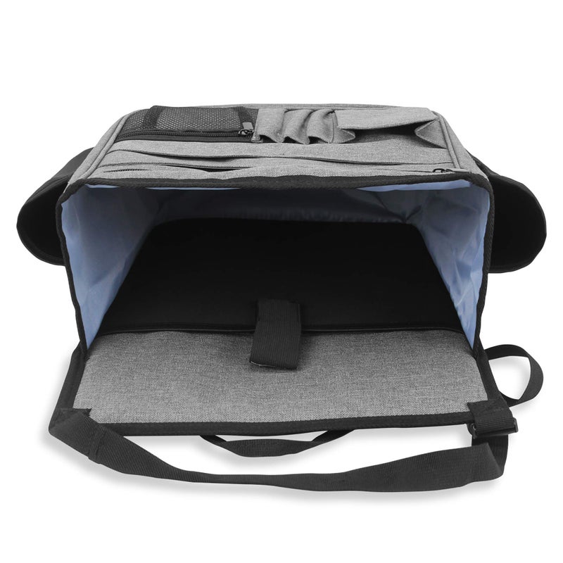 LUXJA Car Front Seat Organizer with Laptop and Tablet Storage Pockets, Car Seat Organizer with Back Adjustable Straps, Gray - Image 5