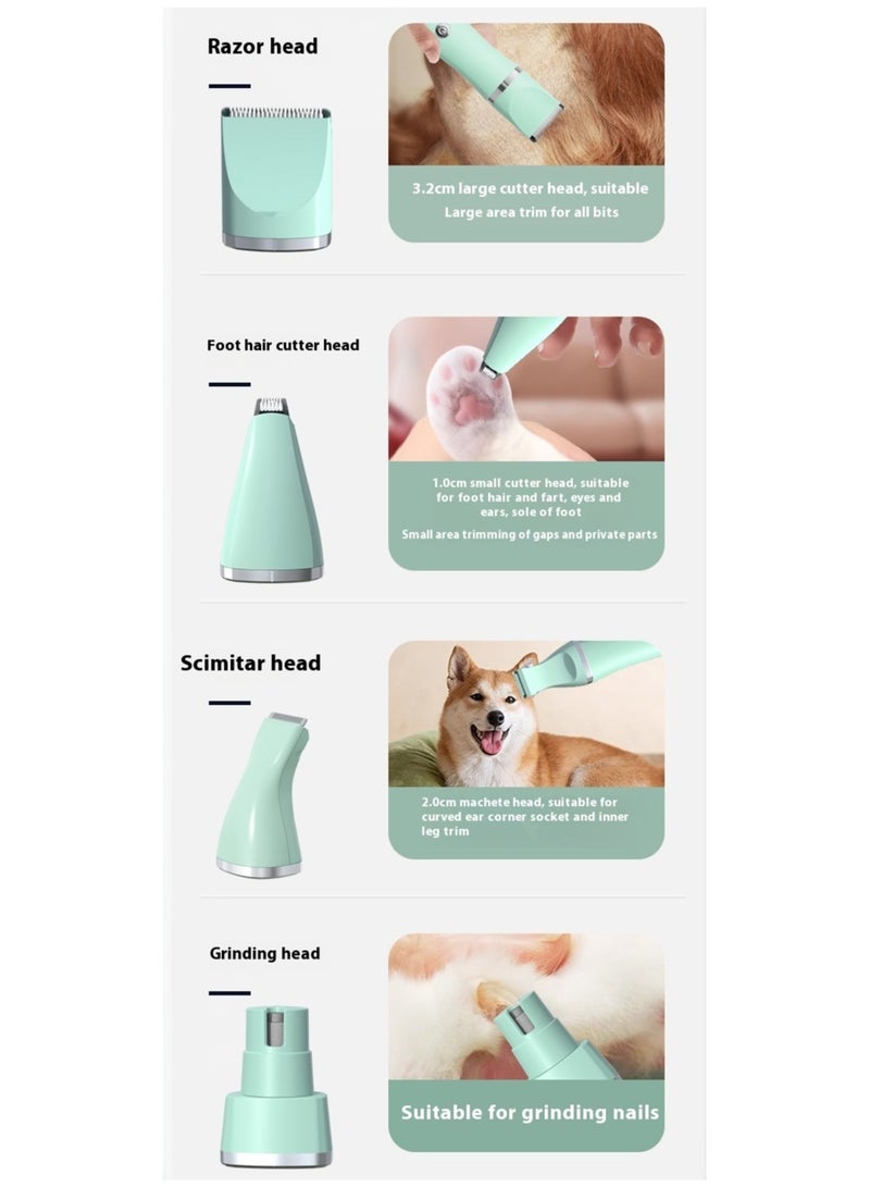 Pet hair trimmer, Pet hair clipper for cats dogs, Pet grooming kit with low noise, easy charge with Charging Stand, 4 blade heads, 4 limit combs, Full body hair / nail polish / paw hair / local hair, safe, long-lasting - Image 3