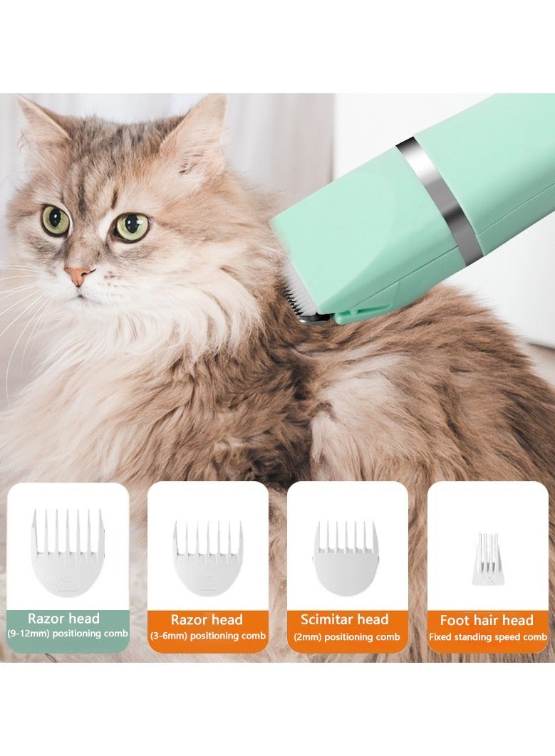 Pet hair trimmer, Pet hair clipper for cats dogs, Pet grooming kit with low noise, easy charge with Charging Stand, 4 blade heads, 4 limit combs, Full body hair / nail polish / paw hair / local hair, safe, long-lasting - Image 4