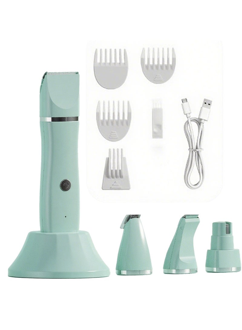 Pet hair trimmer, Pet hair clipper for cats dogs, Pet grooming kit with low noise, easy charge with Charging Stand, 4 blade heads, 4 limit combs, Full body hair / nail polish / paw hair / local hair, safe, long-lasting - Image 1
