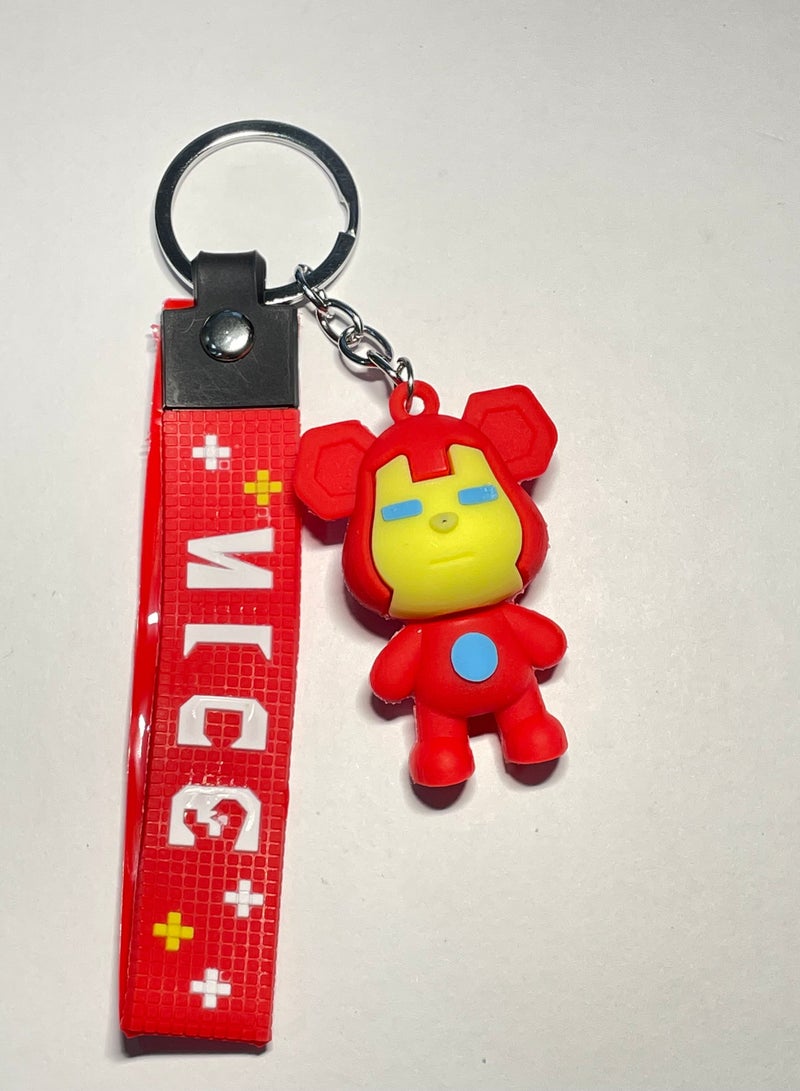 Distinguished Cartoon Keychain Cute Accessory The Avengers Iron Man Anime Keychain With Ribbon Fits Car Keys Purse Bag Creative Gift - Image 1