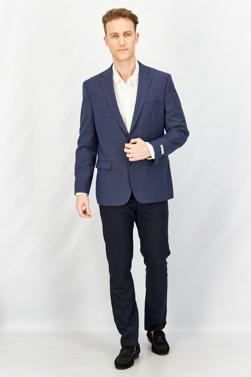 Bar III Men Slim Fit Long Sleeve Solid Blazer, Blue - Image 4