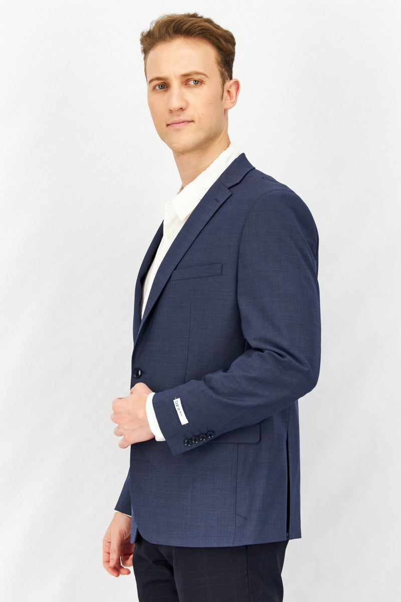Bar III Men Slim Fit Long Sleeve Solid Blazer, Blue - Image 3