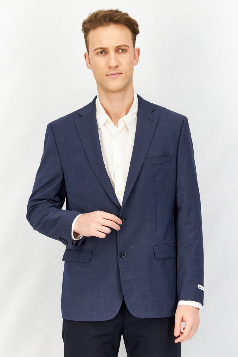 Bar III Men Slim Fit Long Sleeve Solid Blazer, Blue - Image 1