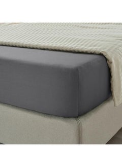 erorex Fitted sheet, dark grey, 180x200 cm  - Image 2