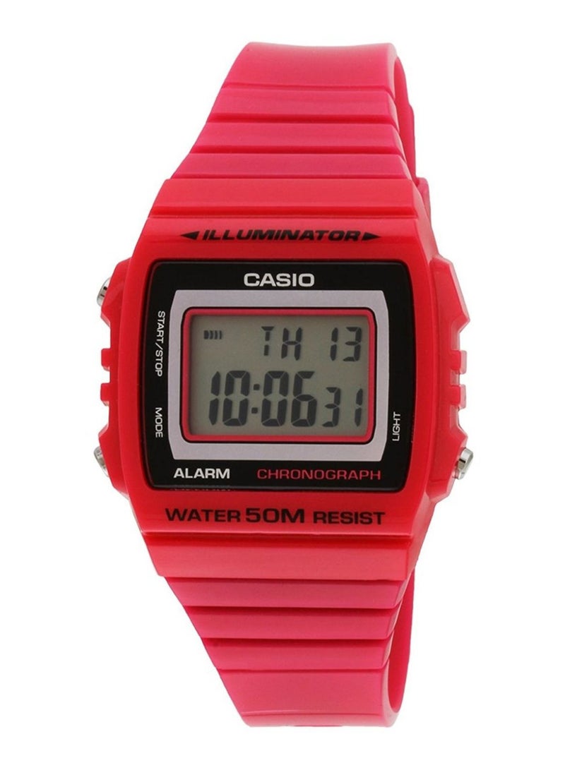 CASIO Women Resin Digital Quartz Watch W-215H-4AVDF - 41 mm - Red - Image 1