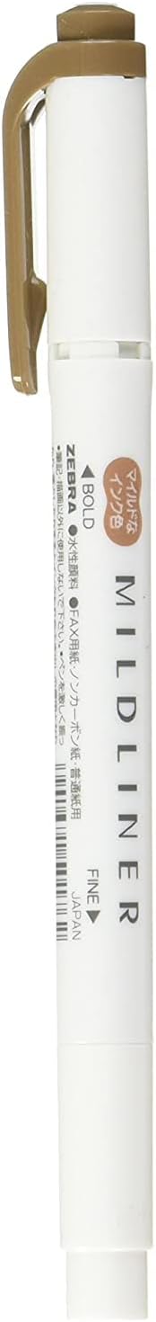Zebra Pen ZEBRA Mild Liner Highlighter, Brown - Dual Tip Design - Image 1
