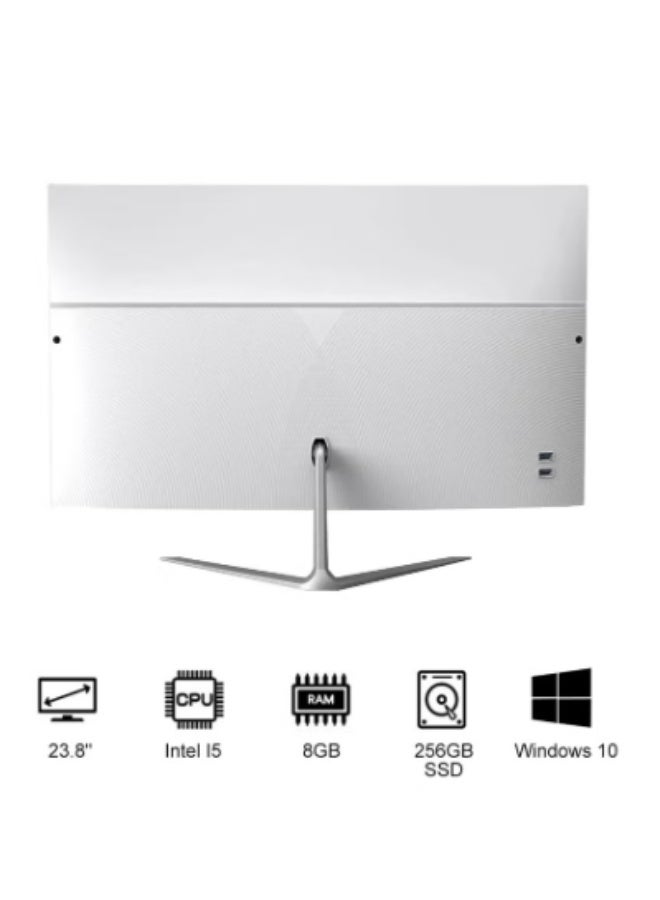 كمبيوتر مكتبي الكل في واحد، 23.8 بوصة، معالج إنتل كور I5 3320M، ذاكرة وصول عشوائي 8 جيجابايت، قرص صلب SSD سعة 256 جيجابايت، بلوتوث 4.2 مع لوحة مفاتيح وماوس ونظام تشغيل ويندوز 10 برو، كمبيوتر مكتبي الكل في واحد، أبيض A238B إنجليزي أبيض - Image 4