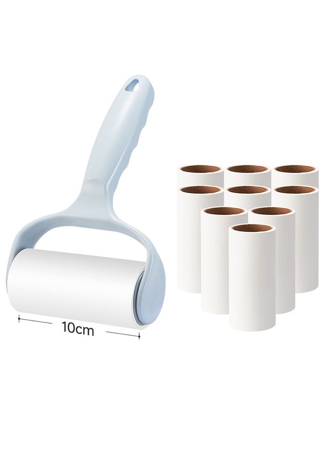 Lint Roller Remover Set, Ultra-Sticky Dog/Cat Hair Removal Tool with 600 Sheets (10 Refills + 1 Handle), Fluff Brush for Clothing, Carpets, Car Seats, and Dust Removal (Blue) - Image 1