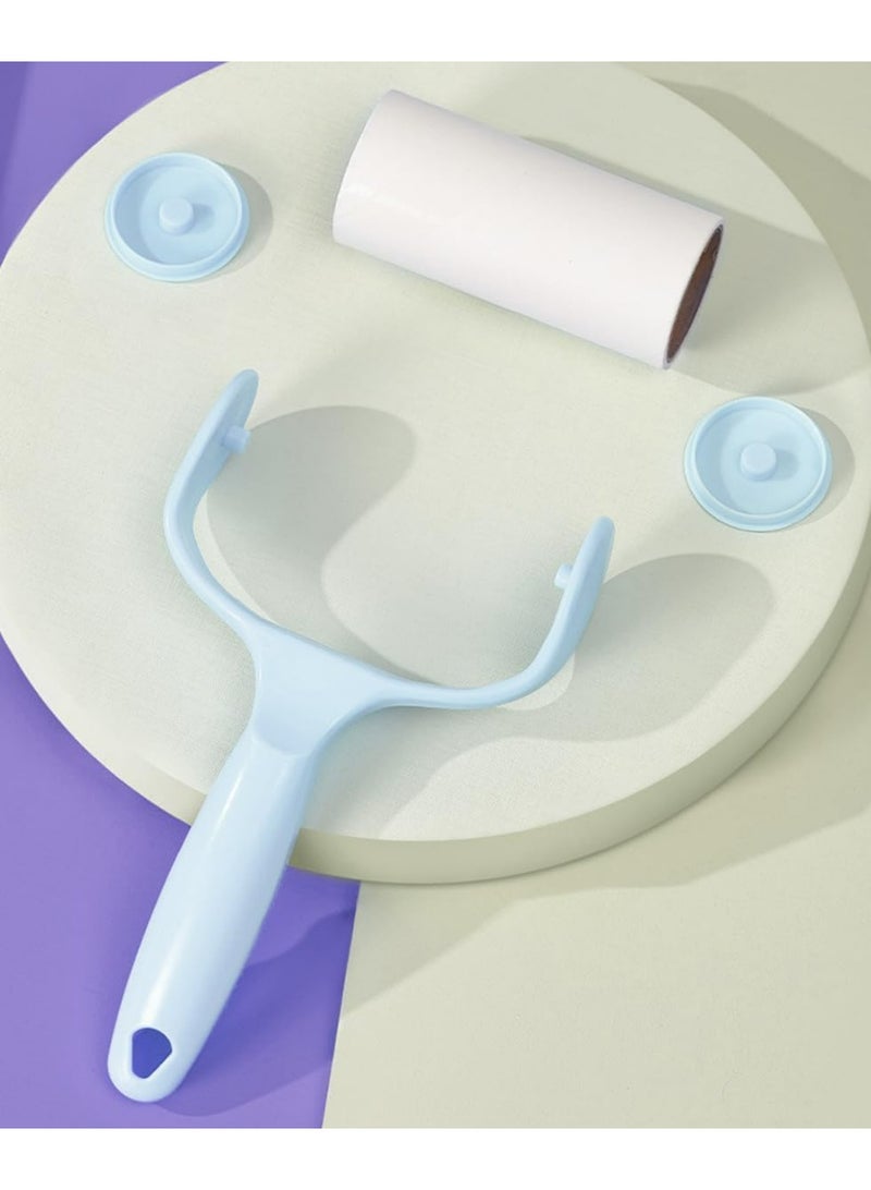 Lint Roller Remover Set, Ultra-Sticky Dog/Cat Hair Removal Tool with 600 Sheets (10 Refills + 1 Handle), Fluff Brush for Clothing, Carpets, Car Seats, and Dust Removal (Blue) - Image 3