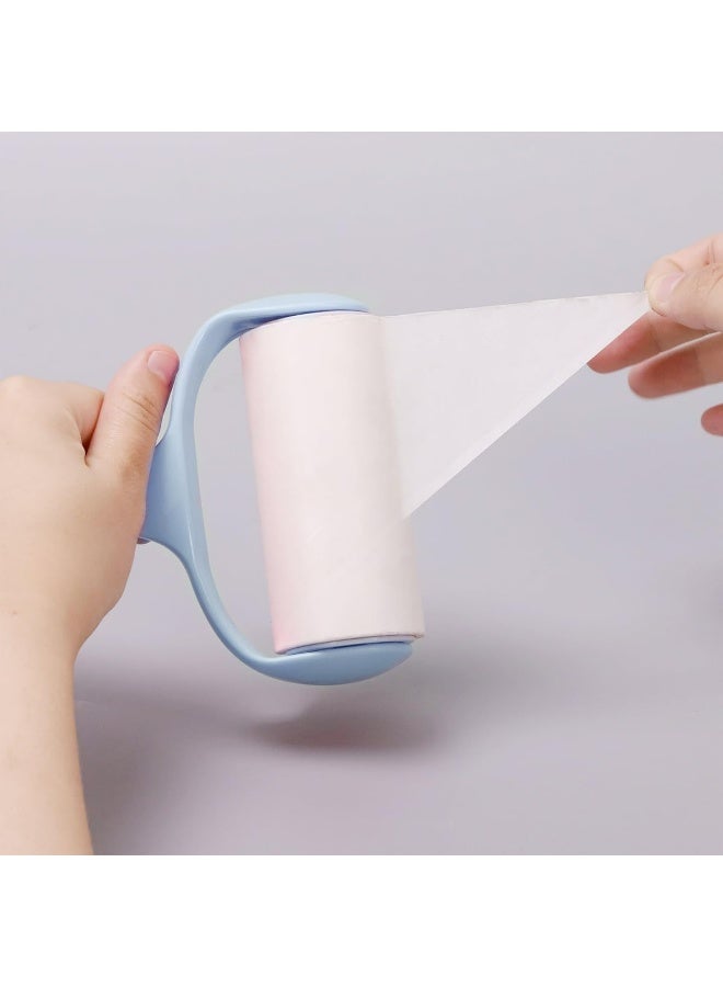 Lint Roller Remover Set, Ultra-Sticky Dog/Cat Hair Removal Tool with 600 Sheets (10 Refills + 1 Handle), Fluff Brush for Clothing, Carpets, Car Seats, and Dust Removal (Blue) - Image 2