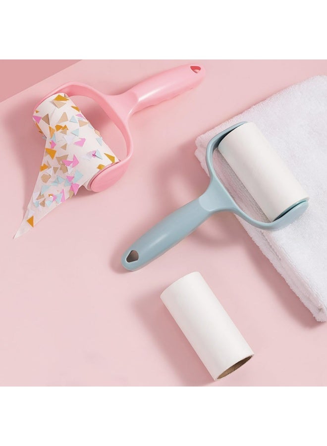 Lint Roller Remover Set, Ultra-Sticky Dog/Cat Hair Removal Tool with 600 Sheets (10 Refills + 1 Handle), Fluff Brush for Clothing, Carpets, Car Seats, and Dust Removal (Blue) - Image 4