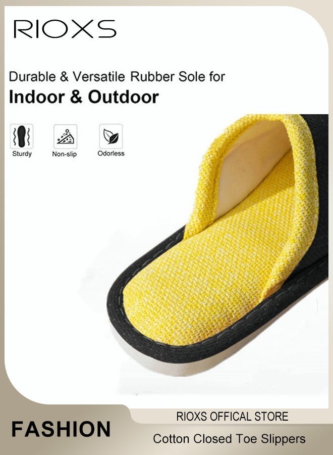 RIOXS Unisex Smile Face Cozy House Slippers, Warm Comfortable Smile Cotton Closed Toe Slippers for Women And Men, Anti-Slip Flat Slip-on House Shoes, Soft Lightweight Casual Slippers for Bedroom/Living Room, Warm Plush Slippers for Spring Autumn And Winter - Image 3