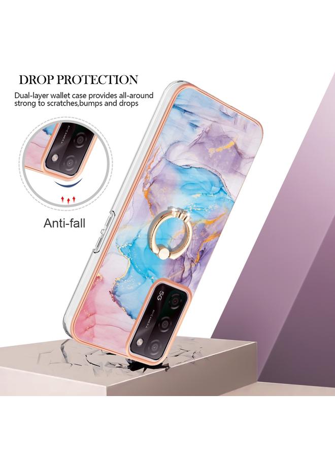 S-TOP Case For OPPO A53s 5G / A55 5G Electroplating IMD TPU Phone Case with Ring - Image 2
