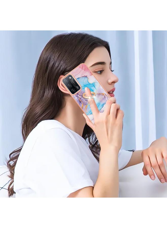 S-TOP Case For OPPO A53s 5G / A55 5G Electroplating IMD TPU Phone Case with Ring - Image 4