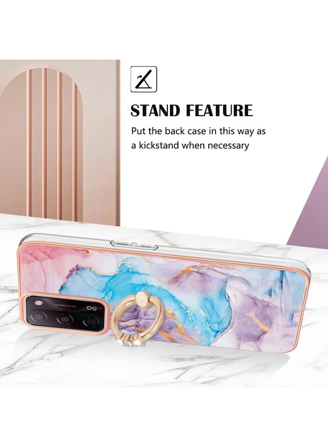 S-TOP Case For OPPO A53s 5G / A55 5G Electroplating IMD TPU Phone Case with Ring - Image 3