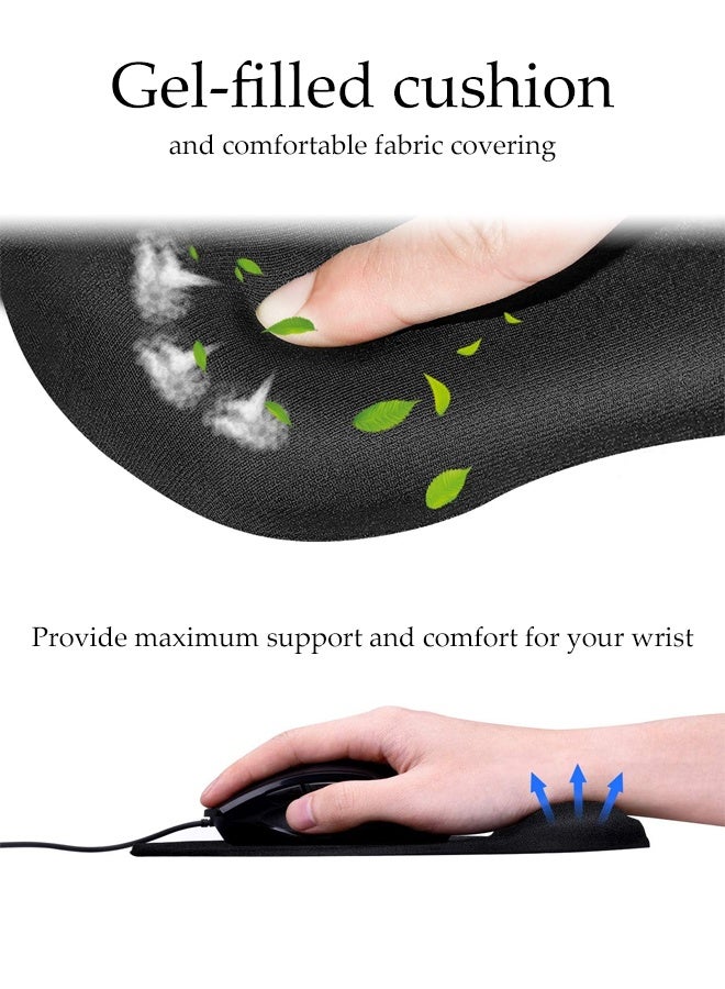 DUNISO Mouse Pad, Office Mouse Pad With Gel Wrist Rest With Non-Slip Pu Base For Pain Relief For Computer, Laptop, Office, Home - Image 3