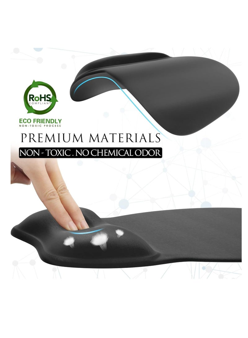 DUNISO Mouse Pad, Office Mouse Pad With Gel Wrist Rest With Non-Slip Pu Base For Pain Relief For Computer, Laptop, Office, Home - Image 2