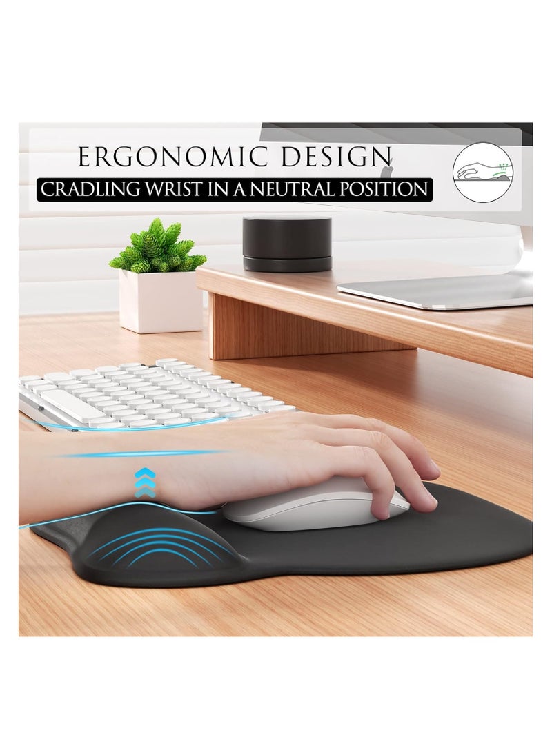 DUNISO Mouse Pad, Office Mouse Pad With Gel Wrist Rest With Non-Slip Pu Base For Pain Relief For Computer, Laptop, Office, Home - Image 5